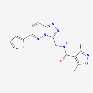 molecular formula C16H14N6O2S B2408005 3,5-dimethyl-N-((6-(thiophen-2-yl)-[1,2,4]triazolo[4,3-b]pyridazin-3-yl)methyl)isoxazole-4-carboxamide CAS No. 1904410-90-7