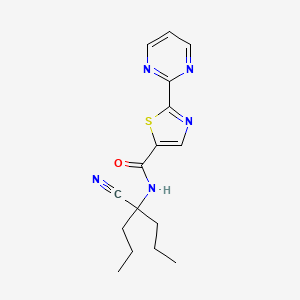 molecular formula C16H19N5OS B2408006 N-(1-cyano-1-propylbutyl)-2-(pyrimidin-2-yl)-1,3-thiazole-5-carboxamide CAS No. 1424593-65-6