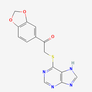 1-(1,3-benzodioxol-5-yl)-2-(7H-purin-6-ylsulfanyl)ethanone