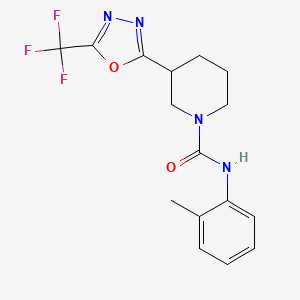 molecular formula C16H17F3N4O2 B2408014 N-(邻甲苯基)-3-(5-(三氟甲基)-1,3,4-恶二唑-2-基)哌啶-1-甲酰胺 CAS No. 1421585-06-9