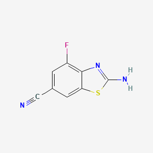 molecular formula C8H6BrFN2S B2408016 2-Amino-4-fluoro-1,3-benzothiazole-6-carbonitrile CAS No. 1427448-37-0