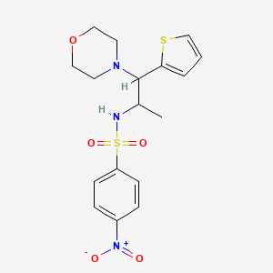 molecular formula C17H21N3O5S2 B2408017 N-(1-morpholino-1-(thiophen-2-yl)propan-2-yl)-4-nitrobenzenesulfonamide CAS No. 847381-01-5