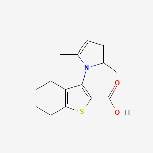 molecular formula C15H17NO2S B2408018 3-(2,5-dimethyl-1H-pyrrol-1-yl)-4,5,6,7-tetrahydro-1-benzothiophene-2-carboxylic acid CAS No. 401596-74-5