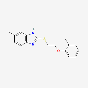 molecular formula C17H18N2OS B2408020 5-methyl-2-((2-(o-tolyloxy)ethyl)thio)-1H-benzo[d]imidazole CAS No. 637323-20-7