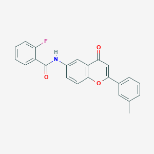 2-fluoro-N-[2-(3-methylphenyl)-4-oxo-4H-chromen-6-yl]benzamide