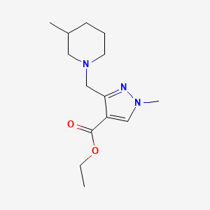 molecular formula C14H23N3O2 B2408024 Ethyl 1-methyl-3-[(3-methylpiperidin-1-yl)methyl]pyrazole-4-carboxylate CAS No. 1975118-43-4
