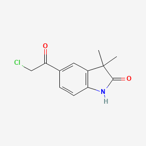 molecular formula C12H12ClNO2 B2408025 5-(2-氯乙酰基)-3,3-二甲基-2,3-二氢-1H-吲哚-2-酮 CAS No. 122281-02-1