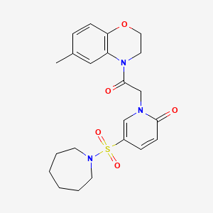 5-(azepan-1-ylsulfonyl)-1-(2-(6-methyl-2H-benzo[b][1,4]oxazin-4(3H)-yl)-2-oxoethyl)pyridin-2(1H)-one