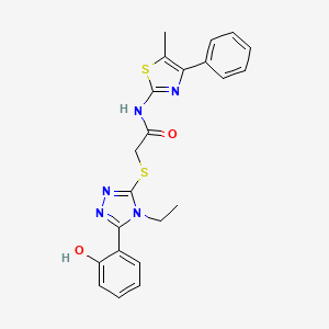 2-{[4-ethyl-5-(2-hydroxyphenyl)-4H-1,2,4-triazol-3-yl]sulfanyl}-N-(5-methyl-4-phenyl-1,3-thiazol-2-yl)acetamide