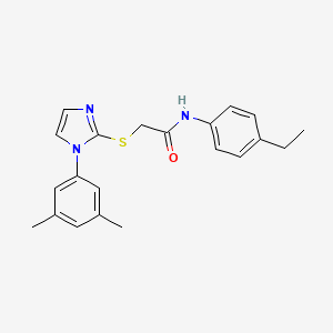 molecular formula C21H23N3OS B2408048 2-[1-(3,5-二甲苯基)咪唑-2-基]硫代基-N-(4-乙基苯基)乙酰胺 CAS No. 851132-14-4