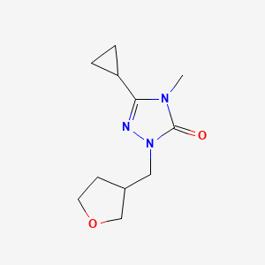 molecular formula C11H17N3O2 B2408053 3-环丙基-4-甲基-1-[(氧杂环己烷-3-基)甲基]-4,5-二氢-1H-1,2,4-三唑-5-酮 CAS No. 2199467-03-1