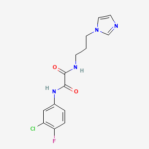 molecular formula C14H14ClFN4O2 B2408054 N'-(3-chloro-4-fluorophenyl)-N-(3-imidazol-1-ylpropyl)oxamide CAS No. 899748-81-3