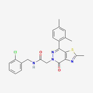 molecular formula C23H21ClN4O2S B2408055 N-(2-chlorobenzyl)-2-(7-(2,4-dimethylphenyl)-2-methyl-4-oxothiazolo[4,5-d]pyridazin-5(4H)-yl)acetamide CAS No. 953961-95-0