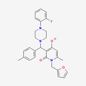 3-((4-(2-fluorophenyl)piperazin-1-yl)(p-tolyl)methyl)-1-(furan-2-ylmethyl)-4-hydroxy-6-methylpyridin-2(1H)-one