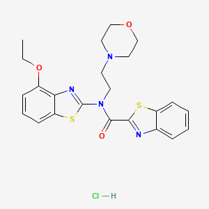molecular formula C23H25ClN4O3S2 B2408058 N-(4-ethoxybenzo[d]thiazol-2-yl)-N-(2-morpholinoethyl)benzo[d]thiazole-2-carboxamide hydrochloride CAS No. 1327514-79-3
