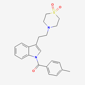 4-{2-[1-(4-methylbenzoyl)-1H-indol-3-yl]ethyl}-1lambda~6~,4-thiazinane-1,1-dione