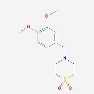 molecular formula C13H19NO4S B2408065 4-(3,4-Dimethoxybenzyl)-1lambda~6~,4-thiazinane-1,1-dione CAS No. 477858-22-3