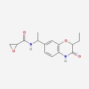 molecular formula C15H18N2O4 B2408066 N-[1-(2-Ethyl-3-oxo-4H-1,4-benzoxazin-7-yl)ethyl]oxirane-2-carboxamide CAS No. 2411275-31-3