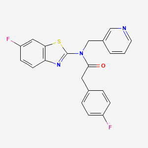 N-(6-fluorobenzo[d]thiazol-2-yl)-2-(4-fluorophenyl)-N-(pyridin-3-ylmethyl)acetamide