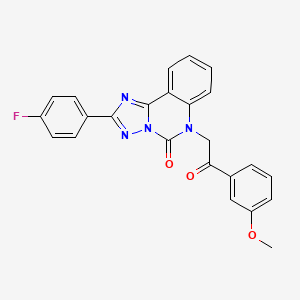 molecular formula C24H17FN4O3 B2408069 2-(4-Fluorophenyl)-6-[2-(3-methoxyphenyl)-2-oxoethyl]-[1,2,4]triazolo[1,5-c]quinazolin-5-one CAS No. 2380182-21-6