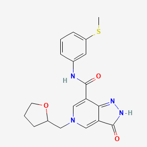 molecular formula C19H20N4O3S B2408074 N-(3-(methylthio)phenyl)-3-oxo-5-((tetrahydrofuran-2-yl)methyl)-3,5-dihydro-2H-pyrazolo[4,3-c]pyridine-7-carboxamide CAS No. 1207031-38-6