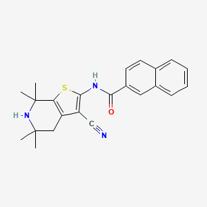 molecular formula C23H23N3OS B2408076 N-(3-Cyano-5,5,7,7-Tetramethyl-4,5,6,7-Tetrahydrothieno[2,3-c]pyridin-2-yl)-2-Naphthamid CAS No. 864860-45-7