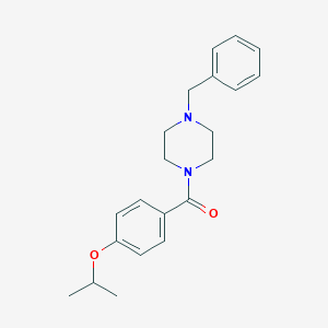 molecular formula C21H26N2O2 B240808 4-[(4-Benzyl-1-piperazinyl)carbonyl]phenyl isopropyl ether 