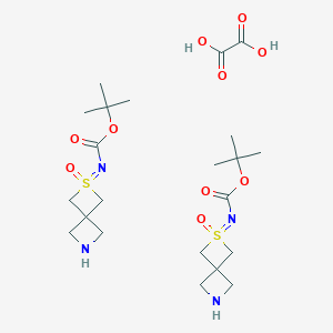 molecular formula C22H38N4O10S2 B2408080 Tert-butyl N-(2-oxo-2lambda6-thia-6-azaspiro[3.3]heptan-2-ylidene)carbamate;oxalic acid CAS No. 2402830-20-8