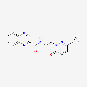 molecular formula C18H17N5O2 B2408081 N-(2-(3-环丙基-6-氧代吡哒嗪-1(6H)-基)乙基)喹喔啉-2-甲酰胺 CAS No. 2034430-76-5