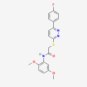 molecular formula C20H18FN3O3S B2408082 N-(2,5-dimethoxyphenyl)-2-[6-(4-fluorophenyl)pyridazin-3-yl]sulfanylacetamide CAS No. 872695-06-2