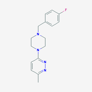 molecular formula C16H19FN4 B2408087 3-[4-[(4-Fluorophenyl)methyl]piperazin-1-yl]-6-methylpyridazine CAS No. 2415633-88-2