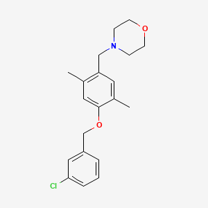 molecular formula C20H24ClNO2 B2408090 3-Chlorobenzyl 2,5-dimethyl-4-(morpholinomethyl)phenyl ether CAS No. 866149-94-2