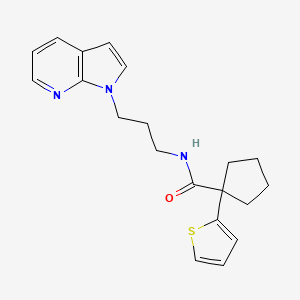 N-(3-(1H-pyrrolo[2,3-b]pyridin-1-yl)propyl)-1-(thiophen-2-yl)cyclopentanecarboxamide