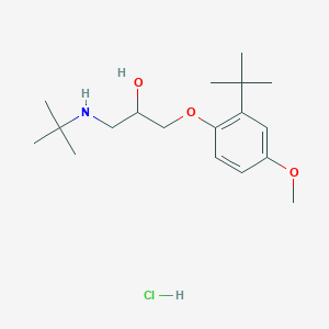 molecular formula C18H32ClNO3 B2408094 1-(2-(叔丁基)-4-甲氧基苯氧基)-3-(叔丁基氨基)丙烷-2-醇盐酸盐 CAS No. 158151-50-9