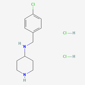 molecular formula C12H19Cl3N2 B2408101 N-(4-Chlorobenzyl)piperidine-4-amine dihydrochloride CAS No. 1233955-86-6