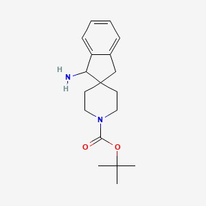 molecular formula C18H26N2O2 B2408106 Tert-butyl 1-aminospiro[1,3-dihydroindene-2,4'-piperidine]-1'-carboxylate CAS No. 2377354-79-3