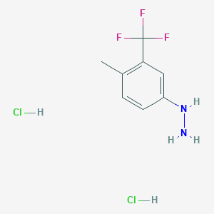 molecular formula C8H11Cl2F3N2 B2408125 [4-甲基-3-(三氟甲基)苯基]肼；二盐酸盐 CAS No. 2287274-76-2