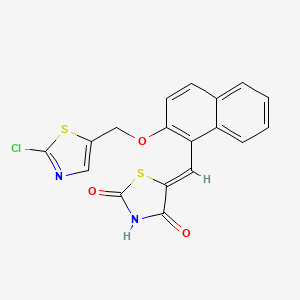 (5Z)-5-({2-[(2-chloro-1,3-thiazol-5-yl)methoxy]naphthalen-1-yl}methylidene)-1,3-thiazolidine-2,4-dione