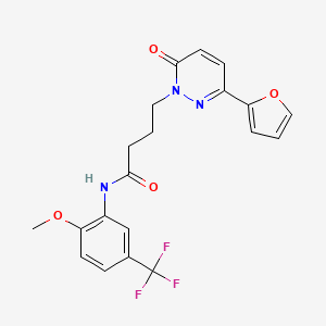 molecular formula C20H18F3N3O4 B2408136 4-(3-(furan-2-yl)-6-oxopyridazin-1(6H)-yl)-N-(2-methoxy-5-(trifluoromethyl)phenyl)butanamide CAS No. 1021106-07-9