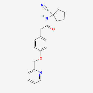 molecular formula C20H21N3O2 B2408144 N-(1-cyanocyclopentyl)-2-{4-[(pyridin-2-yl)methoxy]phenyl}acetamide CAS No. 1445419-49-7