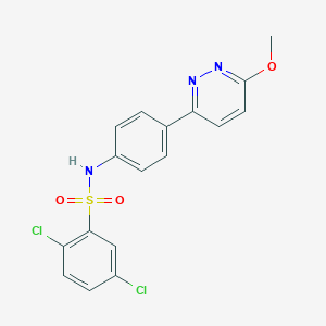 molecular formula C17H13Cl2N3O3S B2408147 2,5-dicloro-N-(4-(6-metoxipiridazin-3-il)fenil)bencenosulfonamida CAS No. 922812-92-8