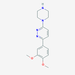 molecular formula C16H20N4O2 B2408152 3-(3,4-Dimethoxyphenyl)-6-(piperazin-1-yl)pyridazine CAS No. 1338678-88-8