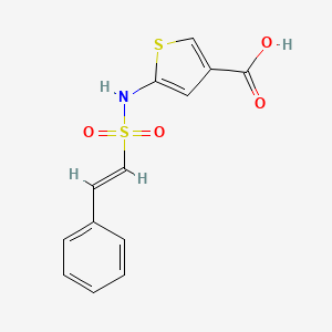 molecular formula C13H11NO4S2 B2408161 5-[[(E)-2-Phenylethenyl]sulfonylamino]thiophene-3-carboxylic acid CAS No. 1428113-69-2