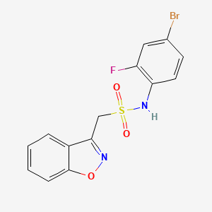 molecular formula C14H10BrFN2O3S B2408162 1-(苯并[d]异恶唑-3-基)-N-(4-溴-2-氟苯基)甲磺酰胺 CAS No. 1797719-07-3