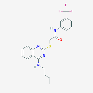 molecular formula C21H21F3N4OS B2408173 2-[4-(butylamino)quinazolin-2-yl]sulfanyl-N-[3-(trifluoromethyl)phenyl]acetamide CAS No. 422532-81-8