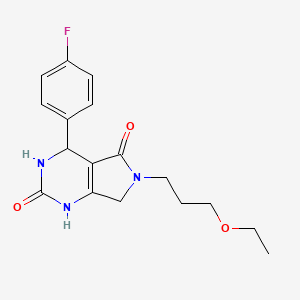 molecular formula C17H20FN3O3 B2408174 6-(3-ethoxypropyl)-4-(4-fluorophenyl)-3,4,6,7-tetrahydro-1H-pyrrolo[3,4-d]pyrimidine-2,5-dione CAS No. 1172521-80-0