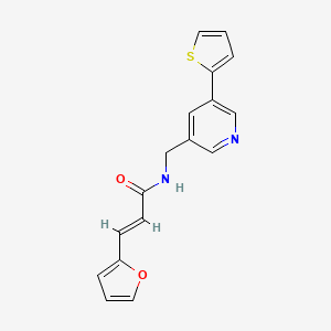molecular formula C17H14N2O2S B2408177 (E)-3-(furan-2-yl)-N-((5-(thiophen-2-yl)pyridin-3-yl)methyl)acrylamide CAS No. 2035018-44-9