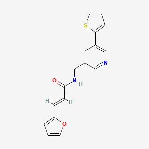 molecular formula C17H14N2O2S B2408177 (E)-3-(呋喃-2-基)-N-((5-(噻吩-2-基)吡啶-3-基)甲基)丙烯酰胺 CAS No. 2035018-44-9