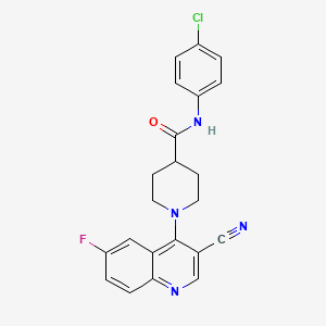 molecular formula C22H18ClFN4O B2408179 N-[4-(methylthio)benzyl]-2-(5-pyridin-2-yl-1,3,4-oxadiazol-2-yl)acetamide CAS No. 1207000-12-1