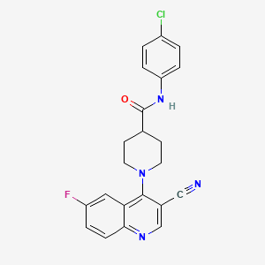 N-(4-chlorophenyl)-1-(3-cyano-6-fluoroquinolin-4-yl)piperidine-4-carboxamide